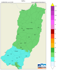 Mappa interpolata wind_gust