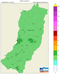 Mappa interpolata wind_gust_max