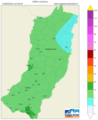 Mappa interpolata wind_gust_max