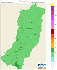 Mappa interpolata wind_gust_max
