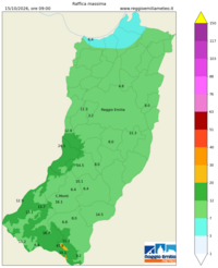 Mappa interpolata wind_gust_max